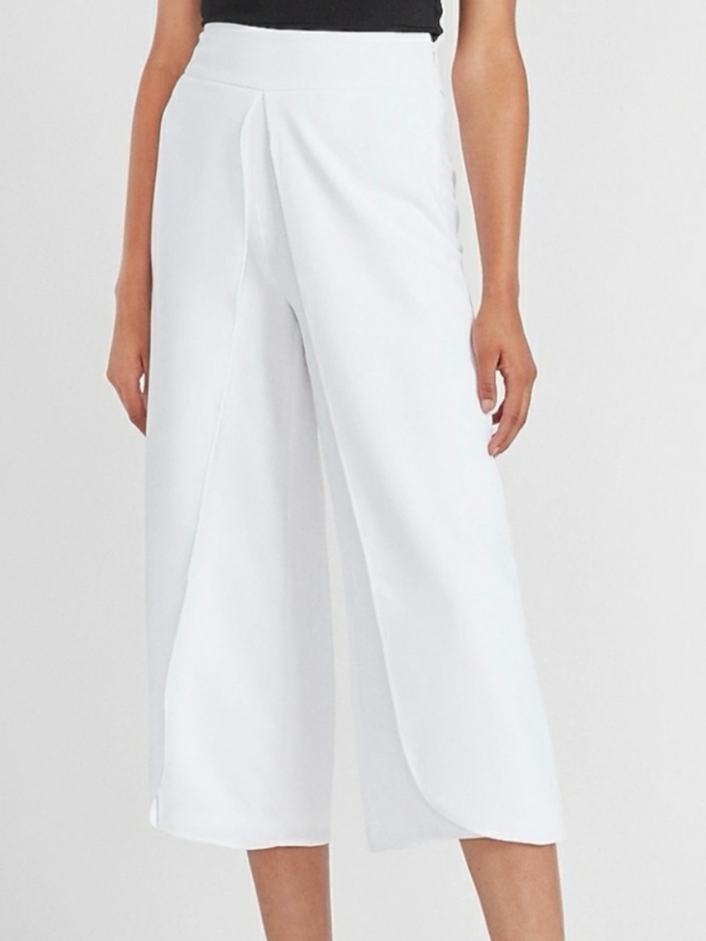 Express Wide-Leg White Culotte Pants